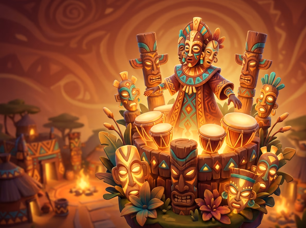 12 Masks of Fire Drum Frenzy VIP bonus