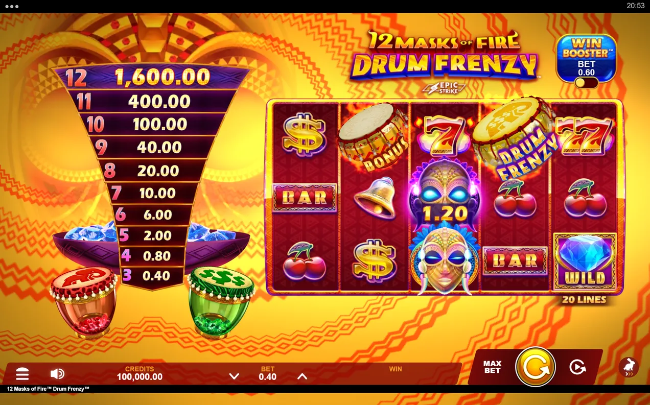 12 Masks of Fire Drum Frenzy artwork
